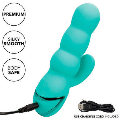 CALEXOTICS - VIBRADOR DOBLE DEL MAR DIVA RABBIR AQUA GREEN POR CALIFORNIA DREAMING