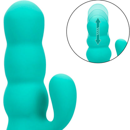 CALEXOTICS - VIBRADOR DOBLE DEL MAR DIVA RABBIR AQUA GREEN POR CALIFORNIA DREAMING