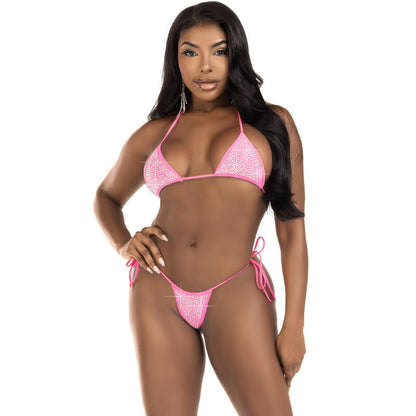 LEG AVENUE - BIKINI DIAMANTES NEGRO