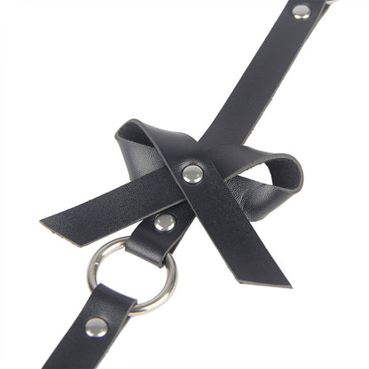 SUBBLIME - LEATHER CHAIN LEG HARNESS BLACK ONE SIZE