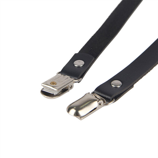 SUBBLIME - LEATHER CHAIN LEG HARNESS BLACK ONE SIZE
