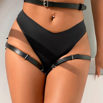 SUBBLIME - CINTURÓN DE CUERO ARNES DE PIERNAS NEGRO TALLA ÚNICA
