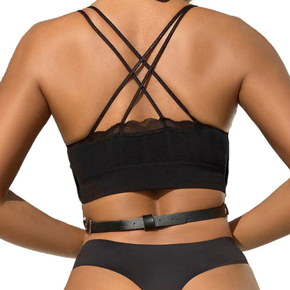 SUBBLIME - LEATHER CHAINS CHEST HARNESS BLACK ONE SIZE