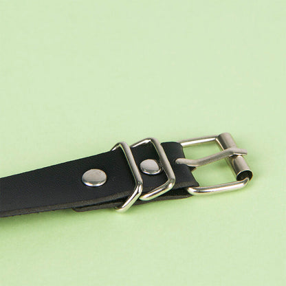 SUBBLIME - BLACK LEATHER CHAIN BELT ONE SIZE