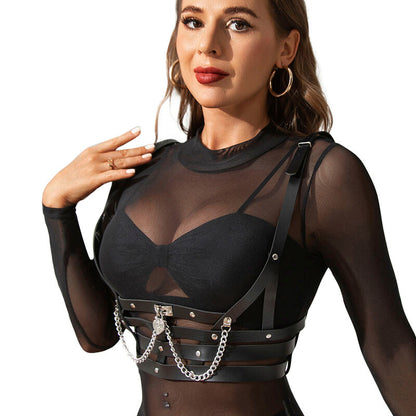 SUBBLIME - CORSET HARNESS WITH CHAIN DETAIL ONE SIZE