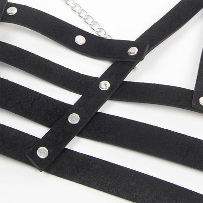 SUBBLIME - CORSET HARNESS WITH CHAIN DETAIL ONE SIZE