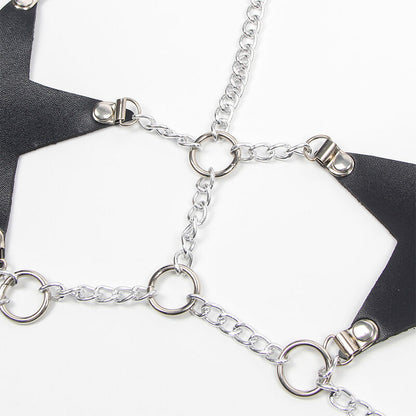 SUBBLIME - FULL BODY HARNESS WITH STAR CHAIN DETAIL ONE SIZE FITS ALL