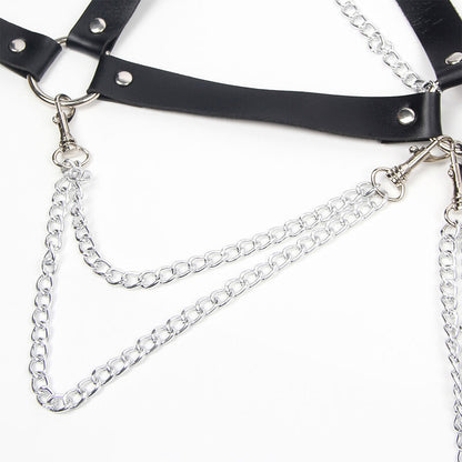 SUBBLIME - HARNESS BRA WITH CHAIN DETAIL ONE SIZE