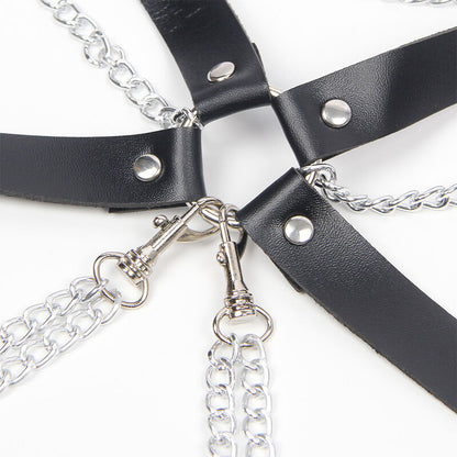 SUBBLIME - HARNESS BRA WITH CHAIN DETAIL ONE SIZE