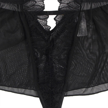 SUBBLIME - TEDDY CUELLO HALTER ESPALDA ABIERTA ENCAJE NEGRO S/M