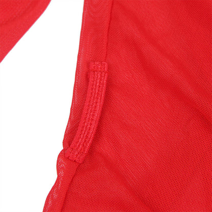 SUBBLIME - BATA TELA TRANSPARENT DETALLE ENCAJE ROJO S/M