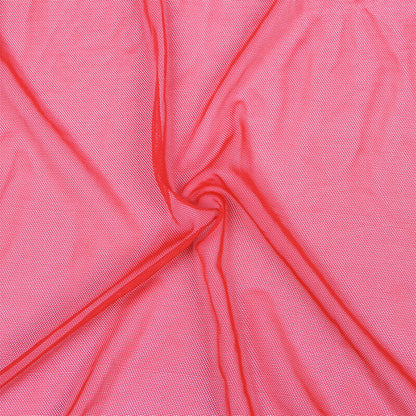 SUBBLIME - BATA TELA TRANSPARENT DETALLE ENCAJE ROJO S/M