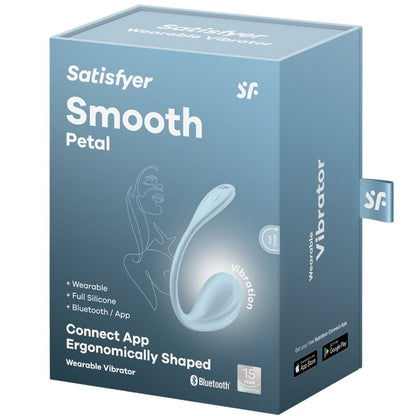 SATISFYER - ESTIMULADOR DE PUNTO G DE PÉTALO LISO AZUL CIELO APLICACIÓN GRATUITA