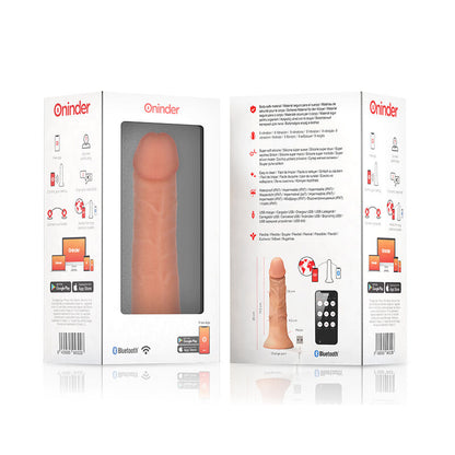 ONINDER - BOGOTÁ MEDIUM VIBRATING DILDO 9 SPEEDS NATURAL 20 CM -O- 4.2 CM - FREE APP
