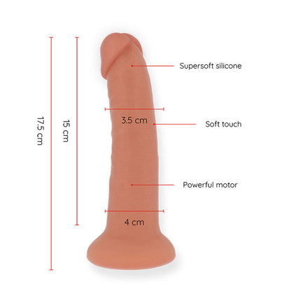 ONINDER - SMALL VIBRATOR BOGOTÁ DILDO 9 SPEEDS NATURAL 17.5 CM -O- 4 CM - FREE APP