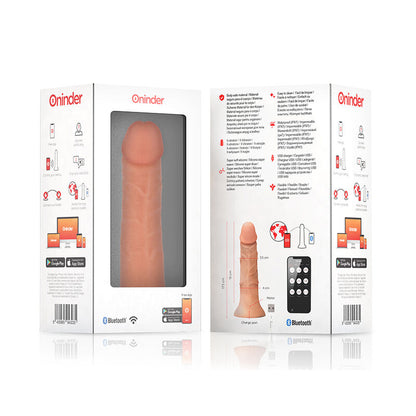 ONINDER - SMALL VIBRATOR BOGOTÁ DILDO 9 SPEEDS NATURAL 17.5 CM -O- 4 CM - FREE APP