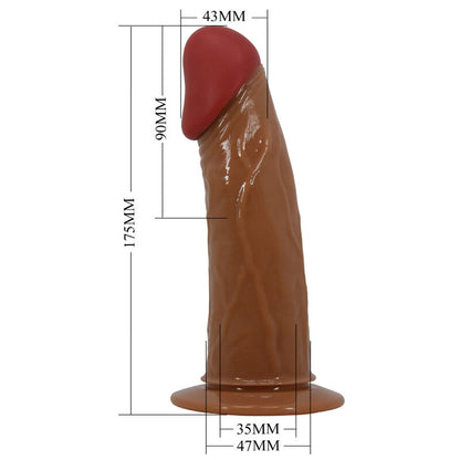PRETTY LOVE - STARKS MULTI-SPEED VIBRATING DILDO HARNESS 17.5 CM LIGHT BROWN