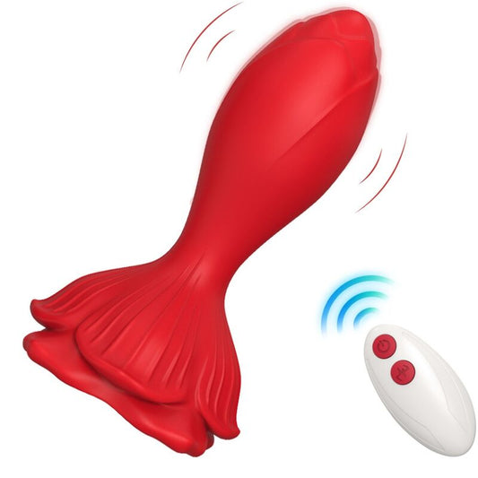 ARMONY - VIBRADOR ROSA Y PLUG ANAL PEQUEÑO CONTROL REMOTO ROJO