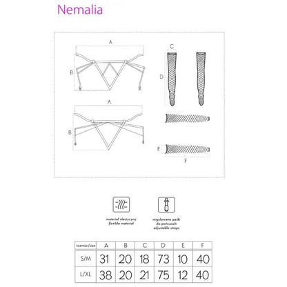 LIVCO CORSETTI FASHION - NEMALIA SET LIGUERO + MEDIAS + GUANTES BLACK