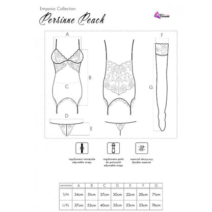 LIVCO CORSETTI FASHION - PERSINNE PEACH SET CORSET + PANTY + MEDIAS