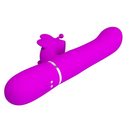 PRETTY LOVE - 4-IN-1 MULTIFUNCTION RABBIT VIBRATOR FUCHSIA BUTTERFLY