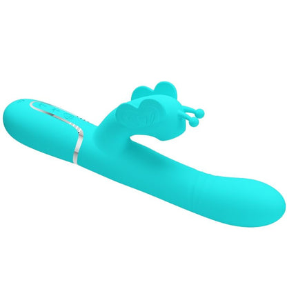 PRETTY LOVE - 4-IN-1 MULTIFUNCTION RABBIT VIBRATOR BUTTERFLY AQUA GREEN
