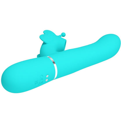 PRETTY LOVE - 4-IN-1 MULTIFUNCTION RABBIT VIBRATOR BUTTERFLY AQUA GREEN