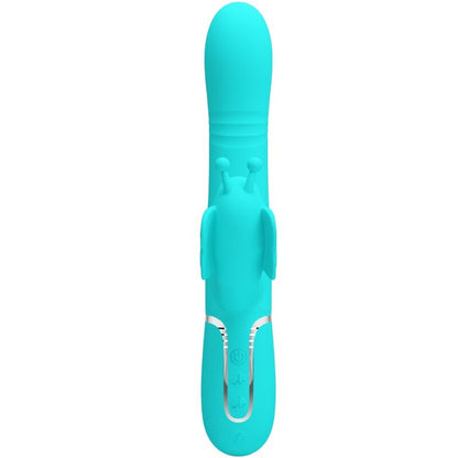 PRETTY LOVE - 4-IN-1 MULTIFUNCTION RABBIT VIBRATOR BUTTERFLY AQUA GREEN