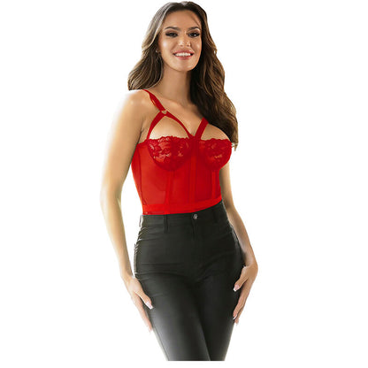 SUBBLIME - TEDDY WITH LIGUERO DETALLE TIRAS PECHO ROJO S/M