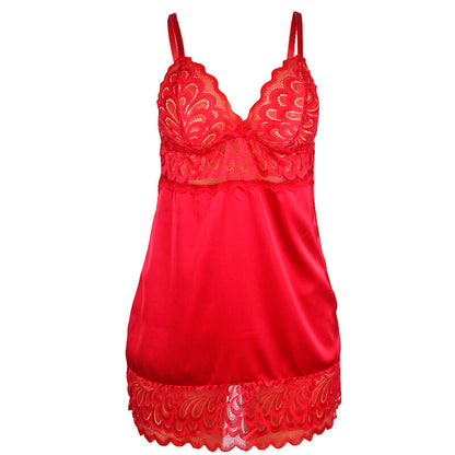 SUBBLIME - SATIN BABYDOLL WITH RED FITTING S/M