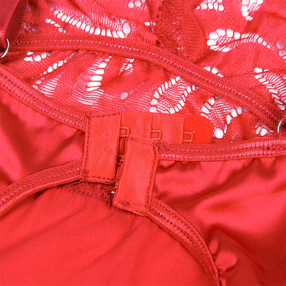 SUBBLIME - SATIN BABYDOLL WITH RED FITTING S/M