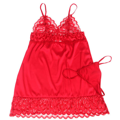 SUBBLIME - SATIN BABYDOLL WITH RED FITTING S/M