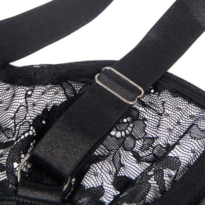 SUBBLIME - TEDDY WITH LIGA DETALLE ENCAJES Y STRAPS NEGRO S/M