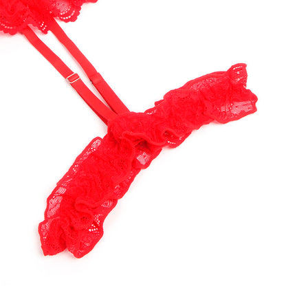 SUBBLIME - TEDDY WITH LIGA DETALLE ENCAJE AND TIRAS RED S/M