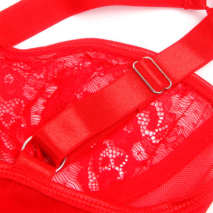 SUBBLIME - TEDDY WITH LIGA DETALLE ENCAJE AND TIRAS RED S/M