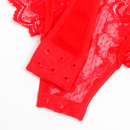 SUBBLIME - TEDDY WITH LIGA DETALLE ENCAJE AND TIRAS RED S/M