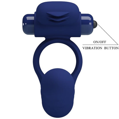 PRETTY LOVE - ANILLO VIBRADOR AJMAL CON PLUG AZUL