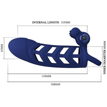 PRETTY LOVE - ALTAF ANEL VIBRADOR COM BAINHA DE SILICONE AZUL