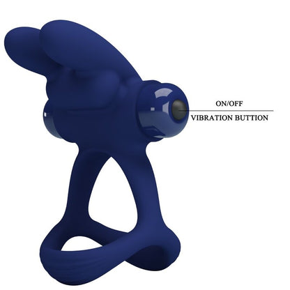 PRETTY LOVE - FRANCISCO ANILLO VIBRADOR DOBLE CONEJITO AZUL