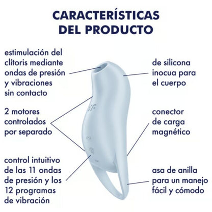 SATISFYER - POCKET PRO 1 CLITORAL STIMULATOR LIGHT BLUE