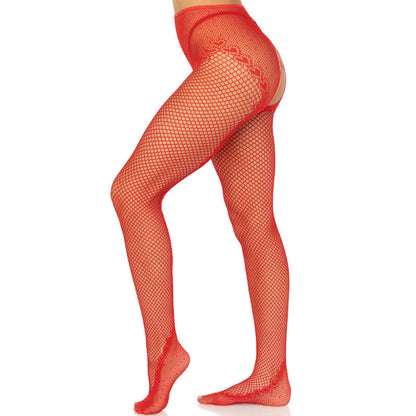 LEG AVENUE - MEDIAS DE REJILLA SIN ENTREPIERNA NEGRO