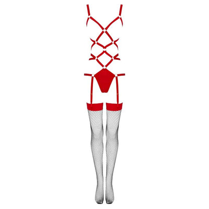 LIVCO CORSETTI FASHION -  THIARA LC 20213 SET BODY + MEDIAS ROJA S/M