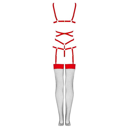 LIVCO CORSETTI FASHION -  THIARA LC 20213 SET BODY + MEDIAS ROJA S/M