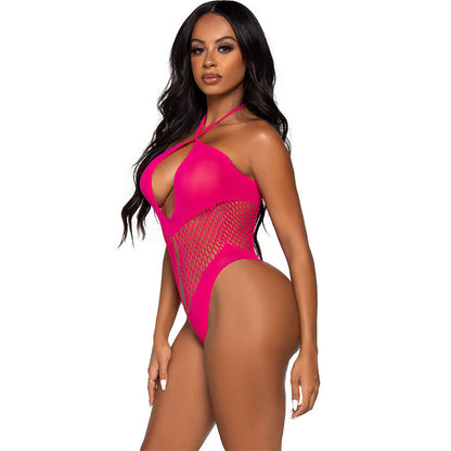 LEG AVENUE - BODY ESCOTE OPEN &amp; CROSSED VIOLET
