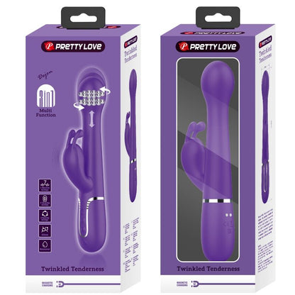 PRETTY LOVE - DEJON 3-IN-1 MULTIFUNCTION PURPLE RABBIT VIBRATOR