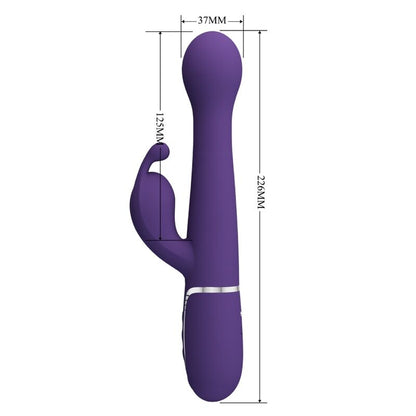 PRETTY LOVE - DEJON 3-IN-1 MULTIFUNCTION PURPLE RABBIT VIBRATOR