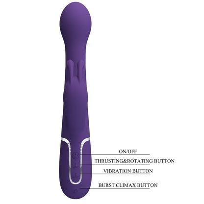 PRETTY LOVE - DEJON 3-IN-1 MULTIFUNCTION PURPLE RABBIT VIBRATOR