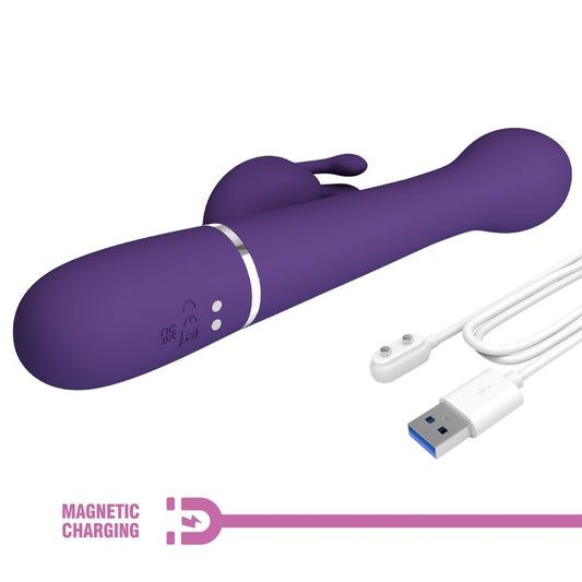 PRETTY LOVE - DEJON 3-IN-1 MULTIFUNCTION PURPLE RABBIT VIBRATOR