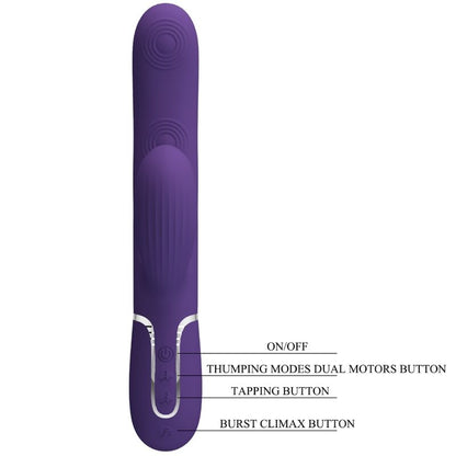 PRETTY LOVE - PERLITA VIBRADOR G-SPOT 3 EN 1 MULTIFUNCIÓN MORADO