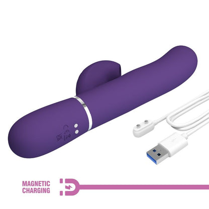 PRETTY LOVE - PERLITA VIBRADOR G-SPOT 3 EN 1 MULTIFUNCIÓN MORADO